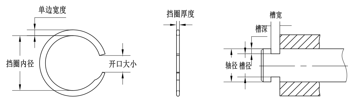 VZM-150軸用單層螺旋擋圈